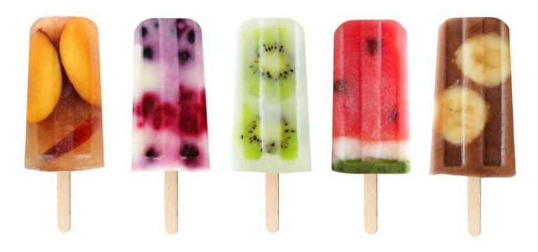 Healthy popsicles in assorted flavors
