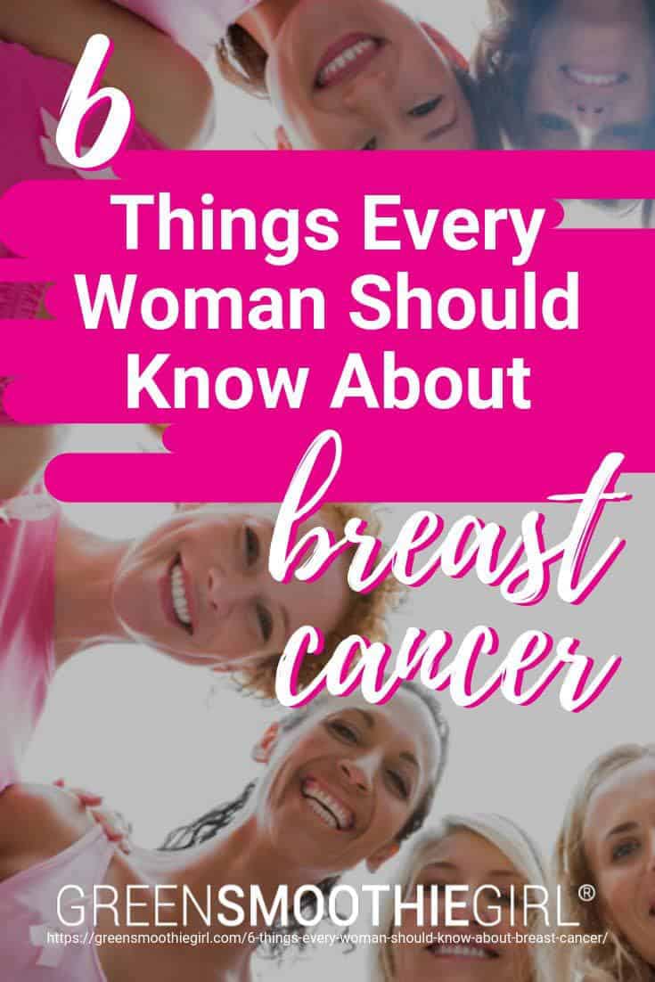 Photo of women smiling with heads together and post text from "6 Things Every Woman Should Know About Breast Cancer" By Green Smoothie Girl