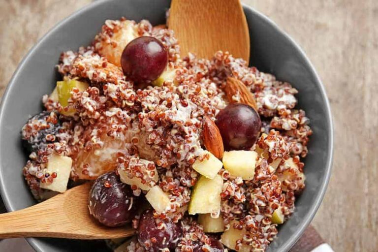 Quinoa salad with grapes, apples from "Sprouted Quinoa Salad with Dressing" recipe by Green Smoothie Girl