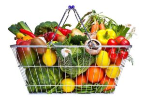 Photo of shopping basket full of fruits and veggies from "{VIDEO} Why Are You Afraid of Detoxing?" by Green Smoothie Girl