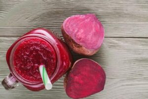 Photograph of the Hot Pink Breakfast Smoothie from Green Smoothie Girl