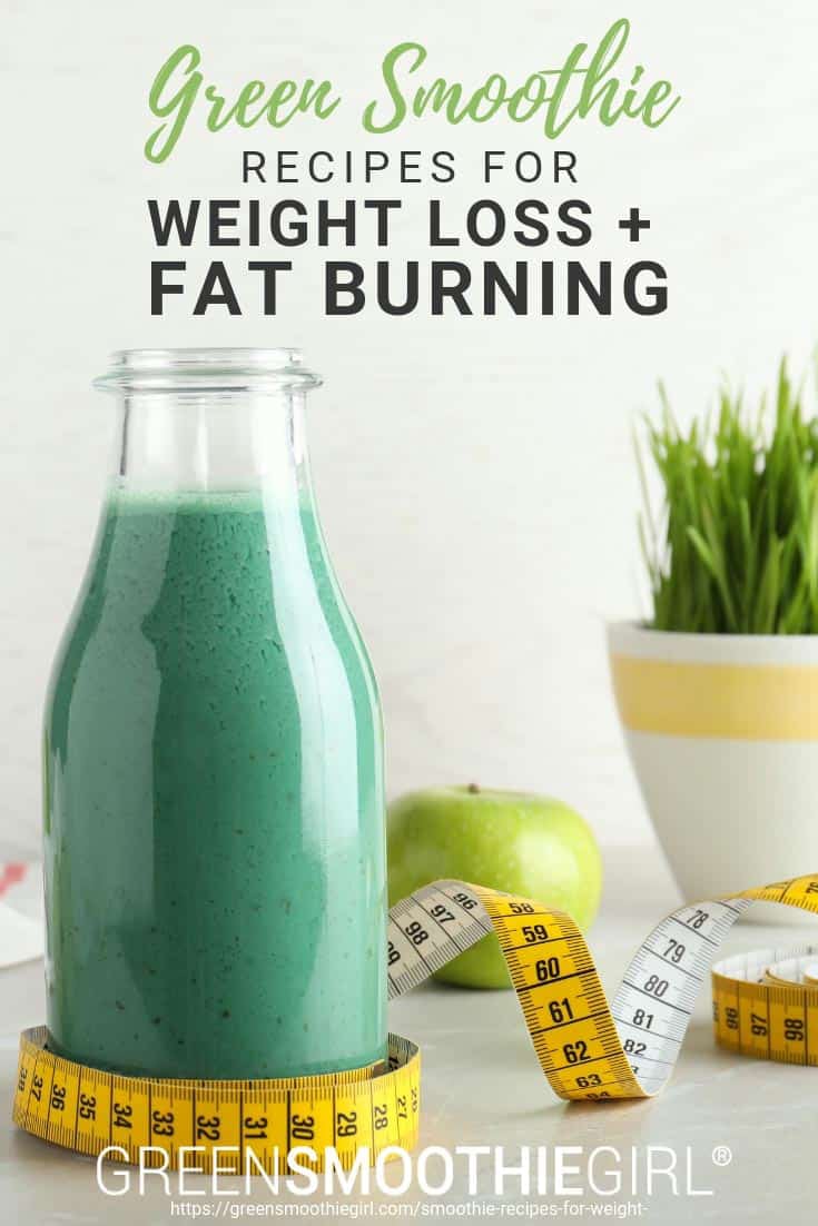 Photo of green smoothie with apple and measuring tape in background from "Green Smoothie Recipes for Weight Loss and Fat Burning" by Green Smoothie Girl