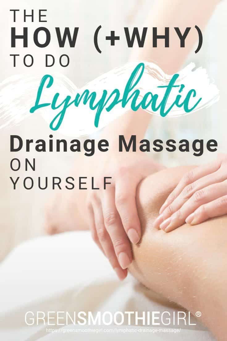 Illustration of girlPhoto of massage with title text from "How (And Why) To Do Lymphatic Drainage Massage On Yourself" by Green Smoothie Girl