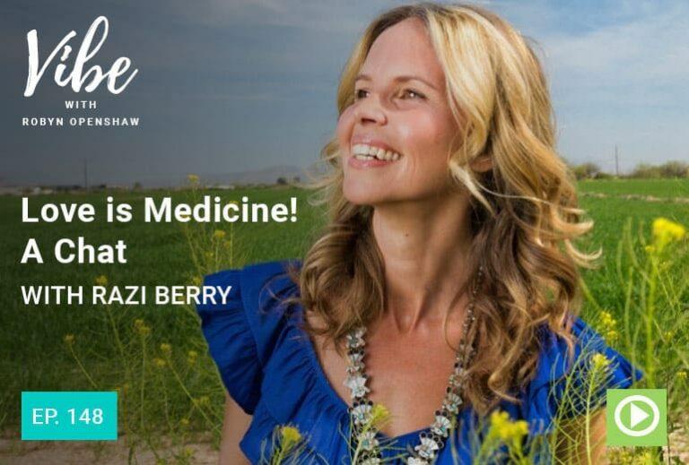 Photo of Razi Berry smiling from "Love is Medicine! A Chat with Razi Berry" Vibe episode by Green Smoothie Girl