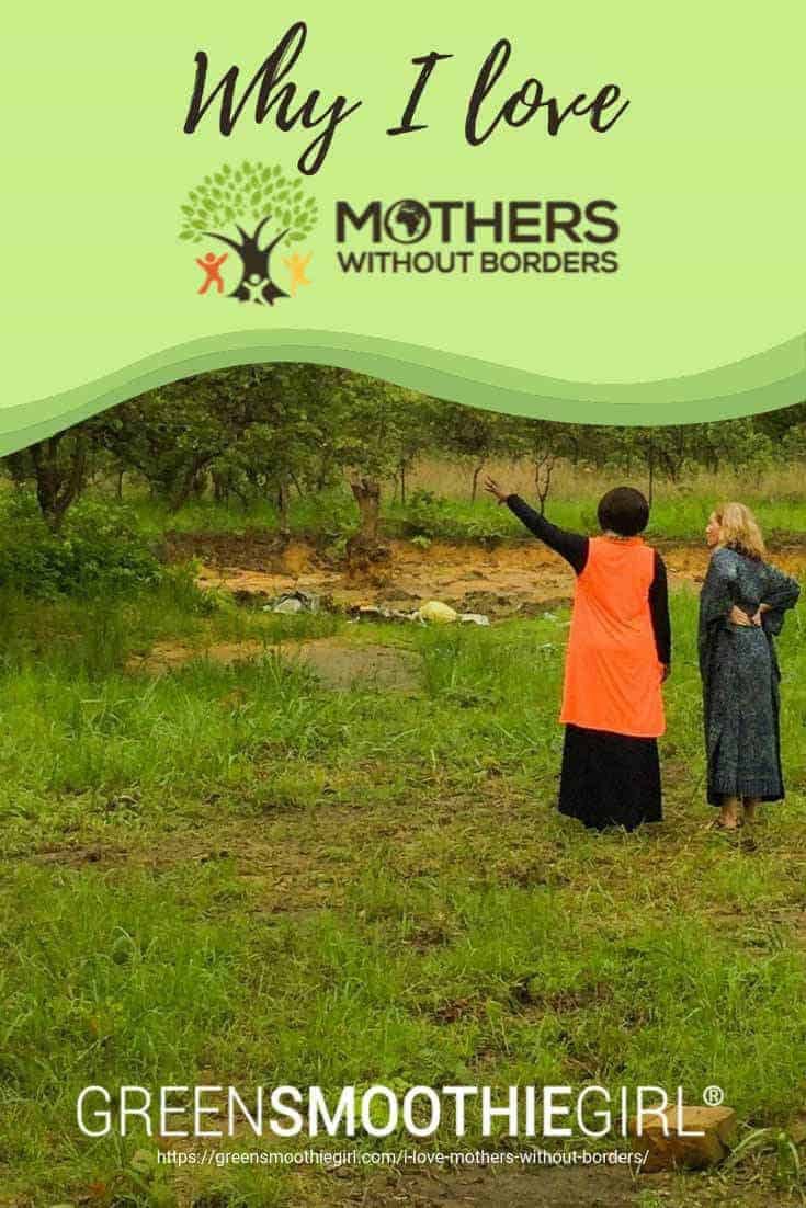 Photo of African woman pointing and white woman looking with post's title from "Why I Love Mothers Without Borders, And How We Can Help Them Together" by Green Smoothie Girl