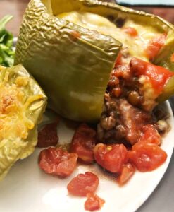 Photo of lentil-stuffed peppers from "Lentil-Stuffed Peppers" recipe by Green Smoothie Girl