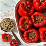 Photo of lentil-stuffed peppers from "Lentil-Stuffed Peppers" recipe by Green Smoothie Girl