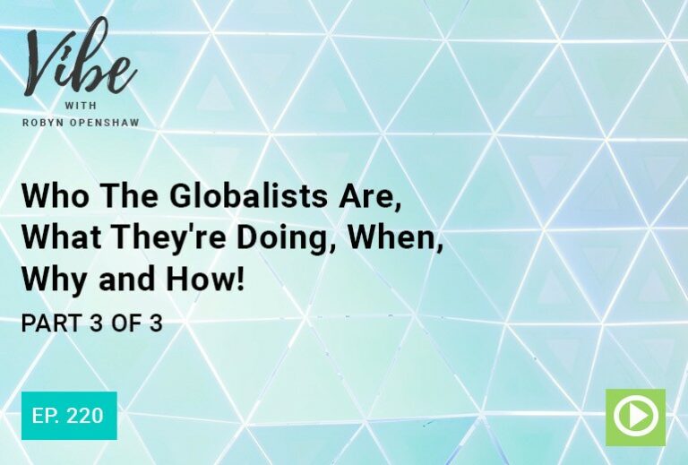 Vibe with Robyn Openshaw: Who the globalists are, what they're doing, when, why and how! Part 3 of 3. Episode 220