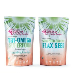 1 bag of greensmoothiegirl Triomega Superfood and 1 bag of greensmoothiegirl Sprouted ground flax seed