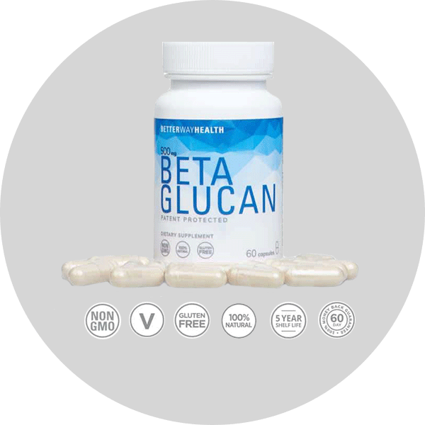 A bottle of beta glucan pills