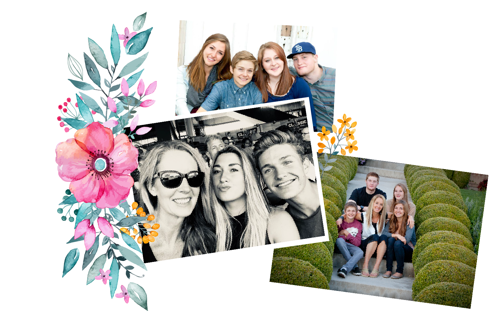 photo collage of various images of Robyn and her children