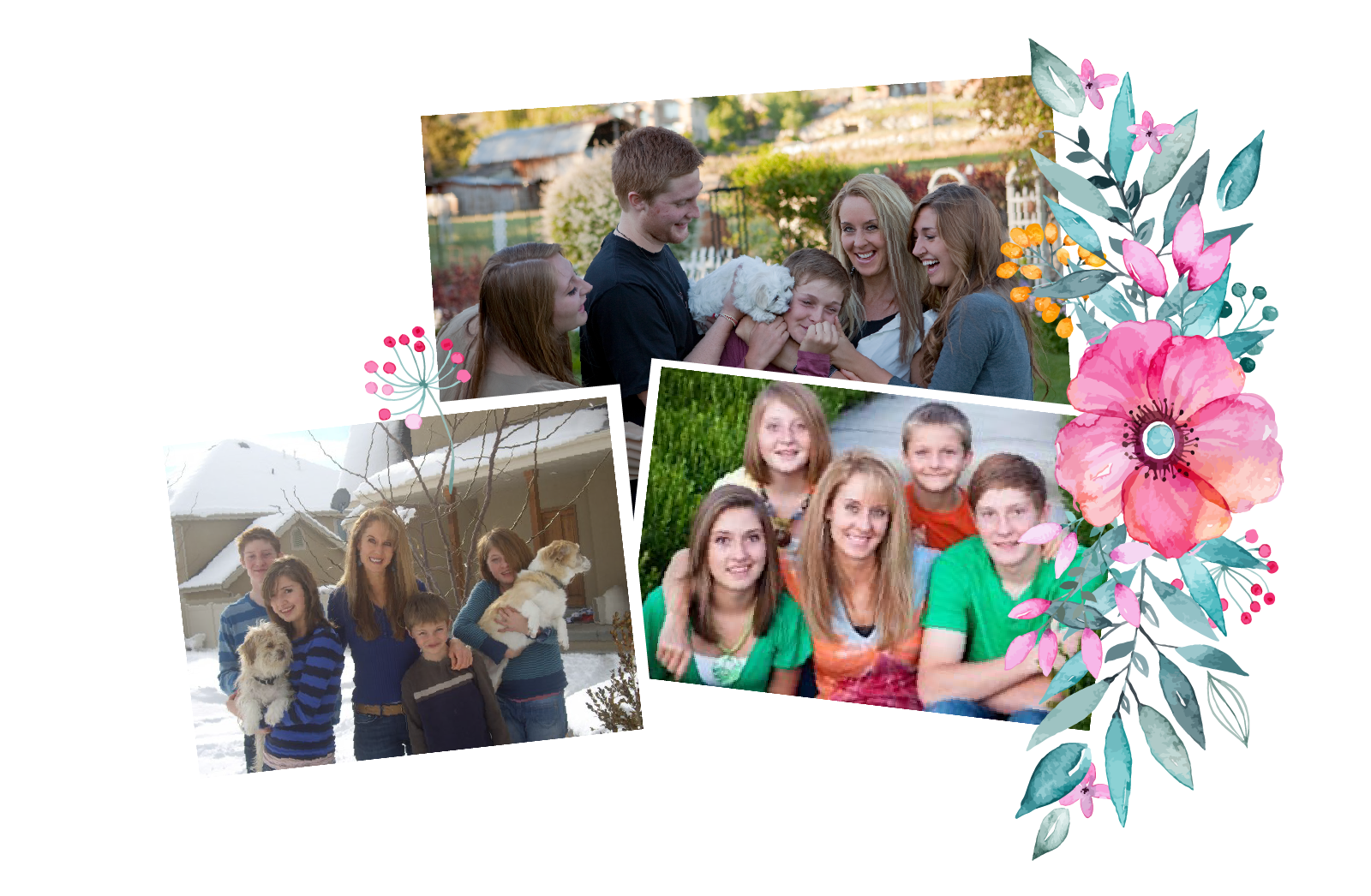 photo collage of various images of Robyn and her children