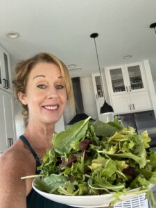 Robyn Openshaw growing her own green smoothie greens