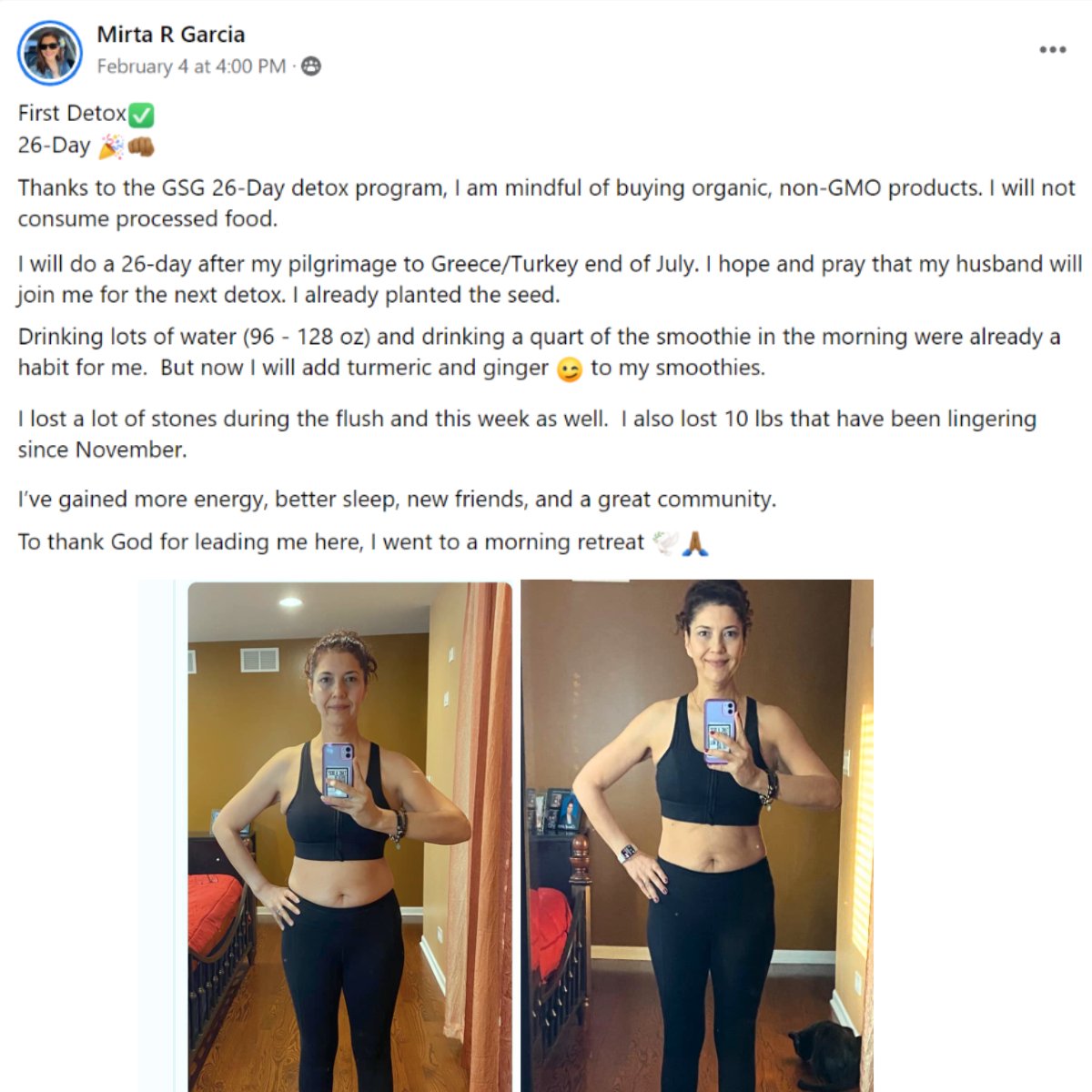 Mirta feels great after the detox