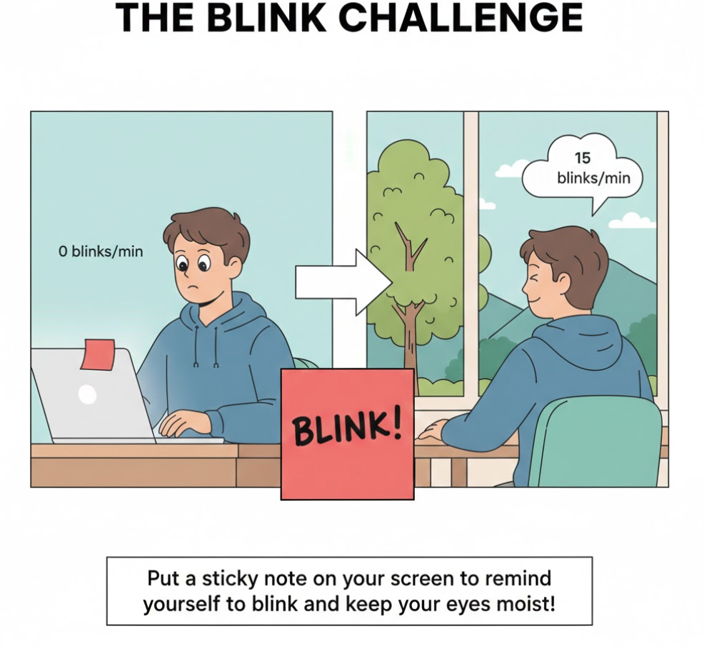 Blink challenge for protecting eyesight
