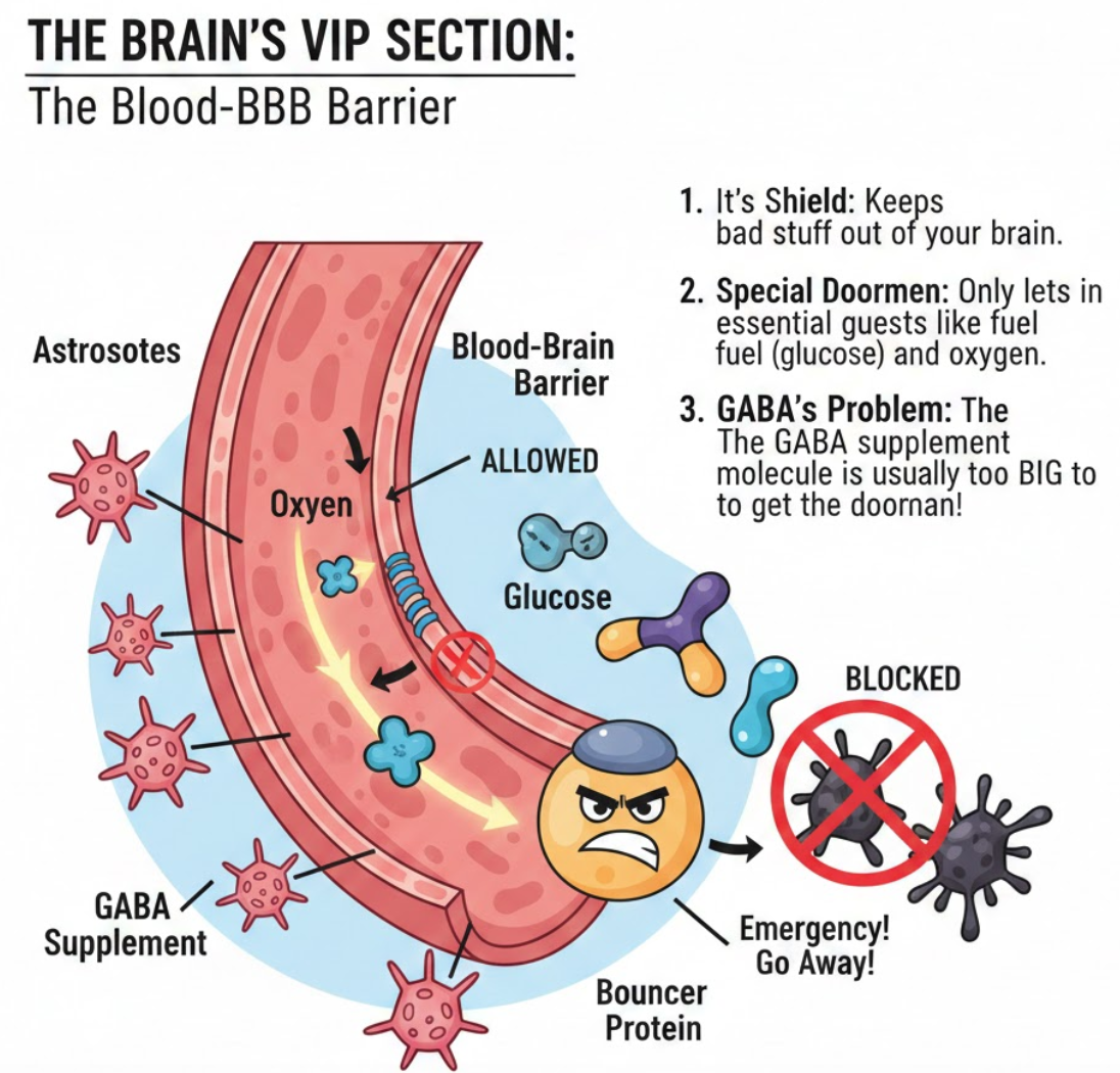 GABA for anxiety, Blood Brain Barrier graphic