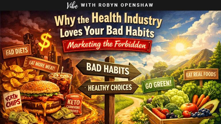 Vibe with Robyn Openshaw, episode 378: Why the Health Industry Loves Your Bad Habits (Marketing the Forbidden)