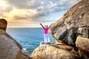 Woman outdoors, freedom, empowerment